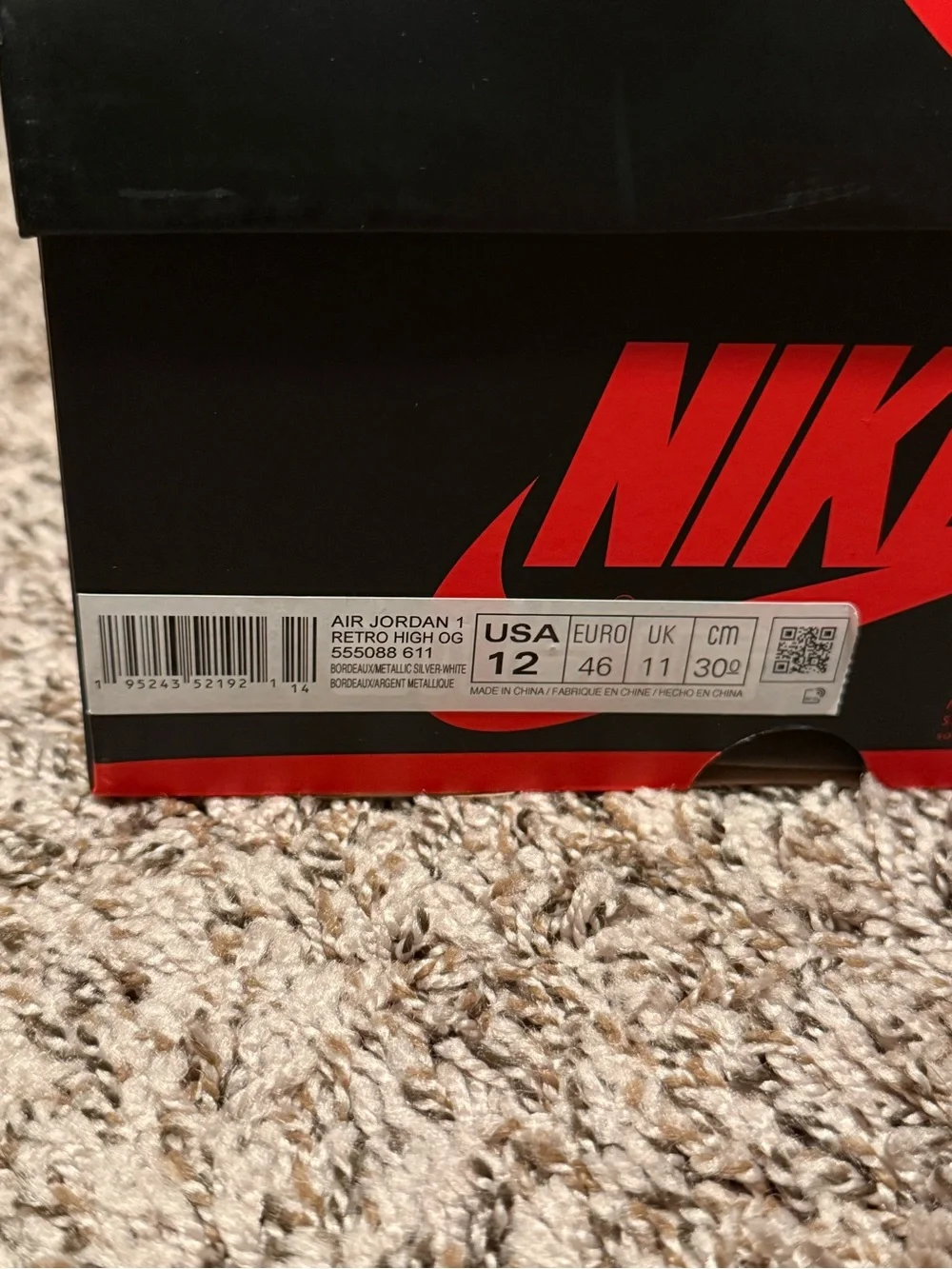 Jordan 1 High Retro OG Burgundy